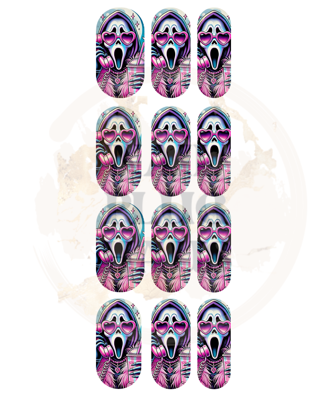 Pink Scream Nail Decals