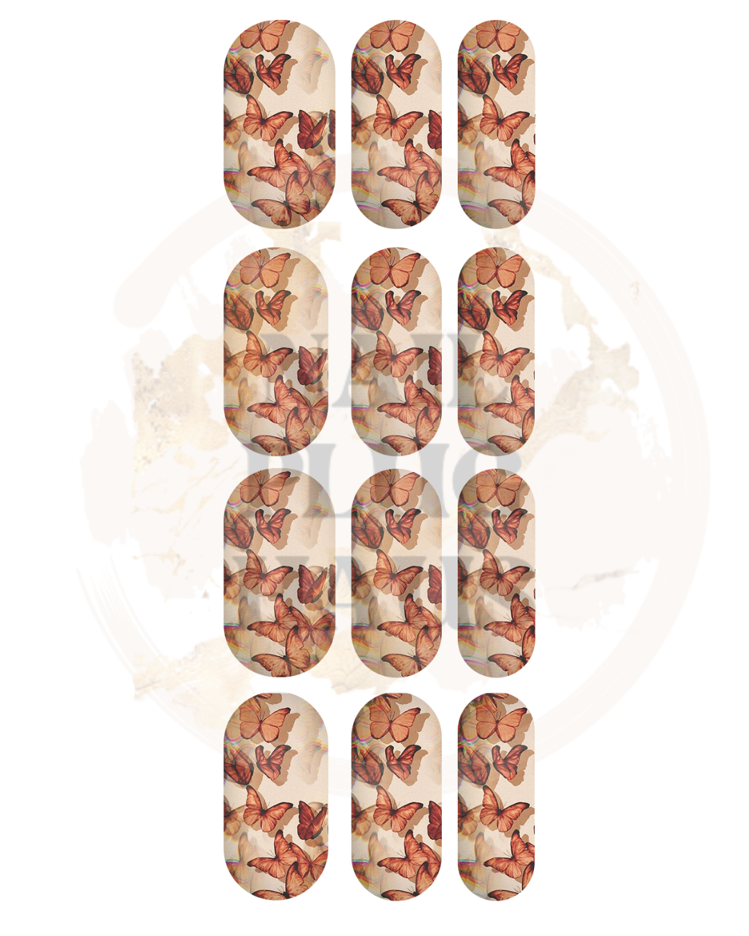 Brown Butterflies Nail Decals