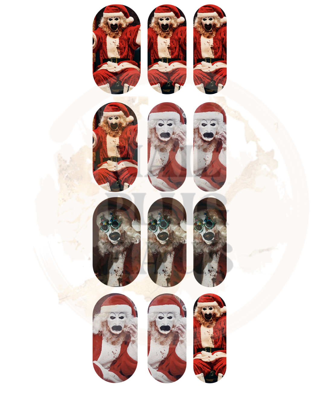 Terrifier Christmas Nail Decals