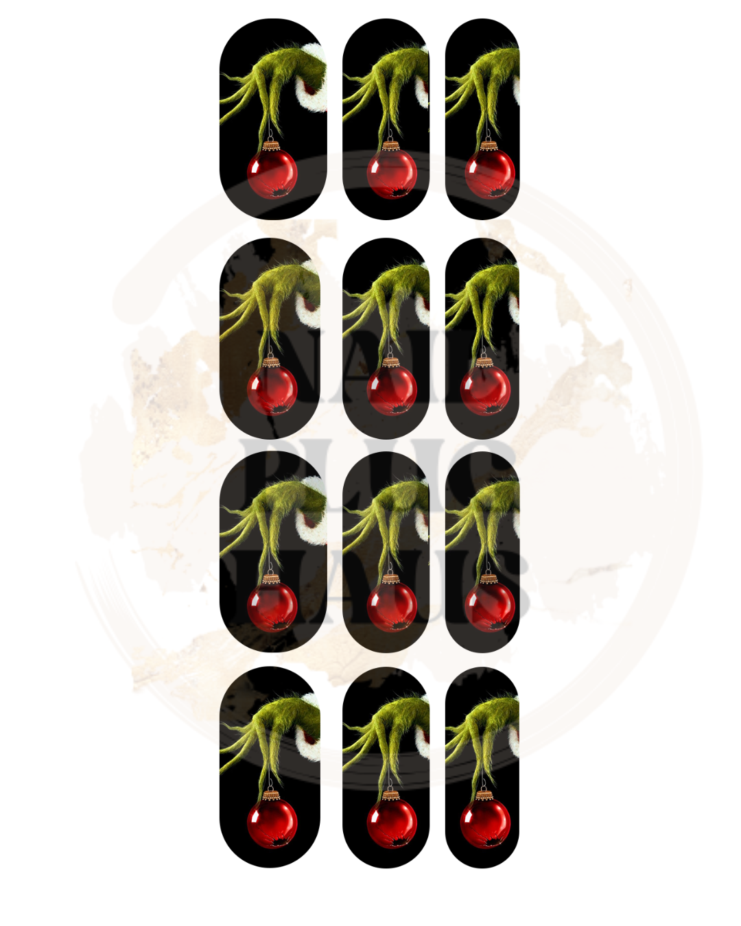 Grinch Hand Nail Decals