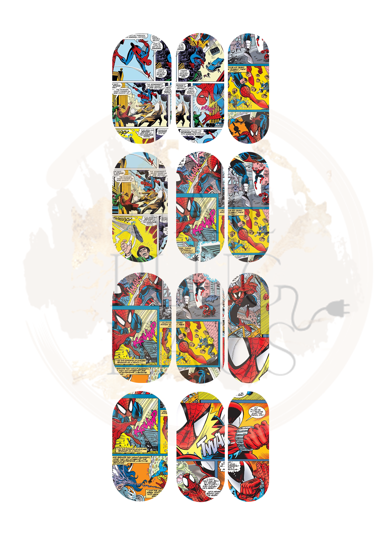 SPIDERMAN COMIC NAIL DECALS