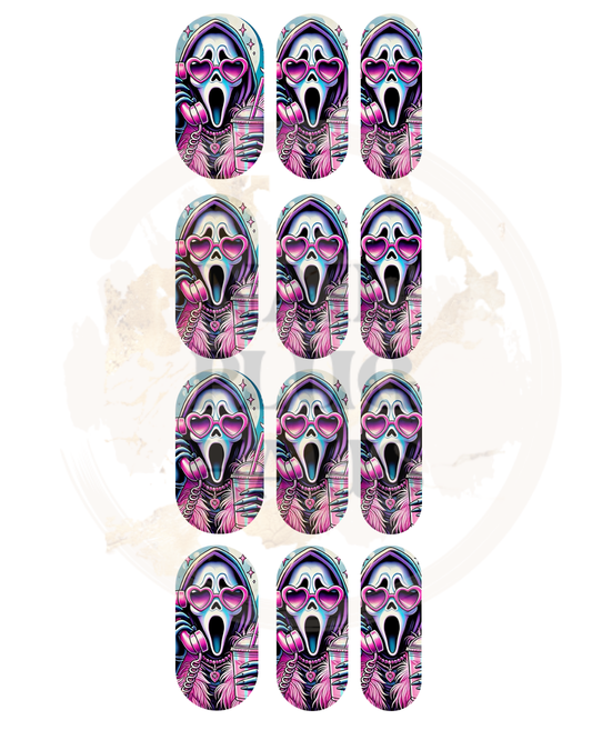 Pink Scream Nail Decals