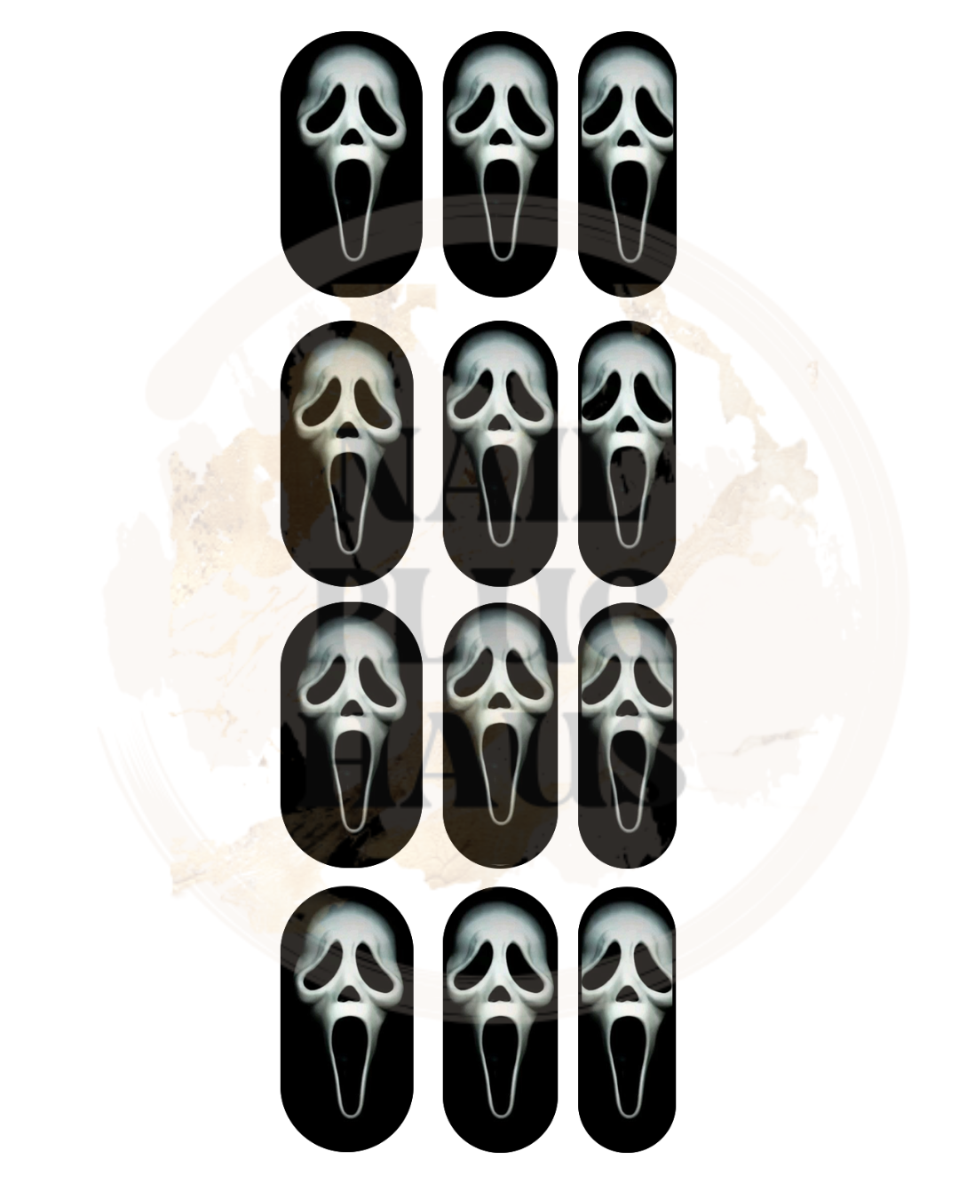 Scream(black face) Nail Decals
