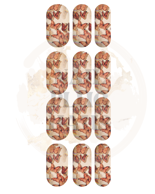 Brown Butterflies Nail Decals