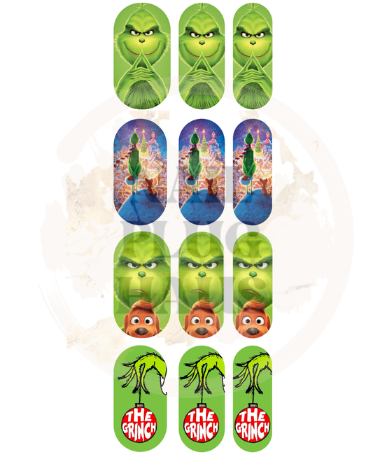 Grinch Cartoon Nail Decals
