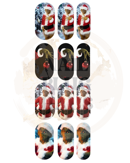 Grinch Mixed Nail Decals