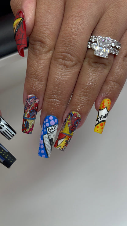 SPIDERMAN COMIC NAIL DECALS