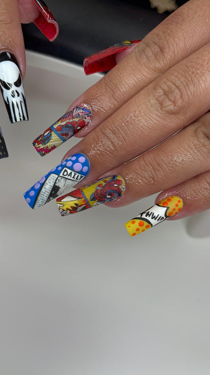 SPIDERMAN COMIC NAIL DECALS
