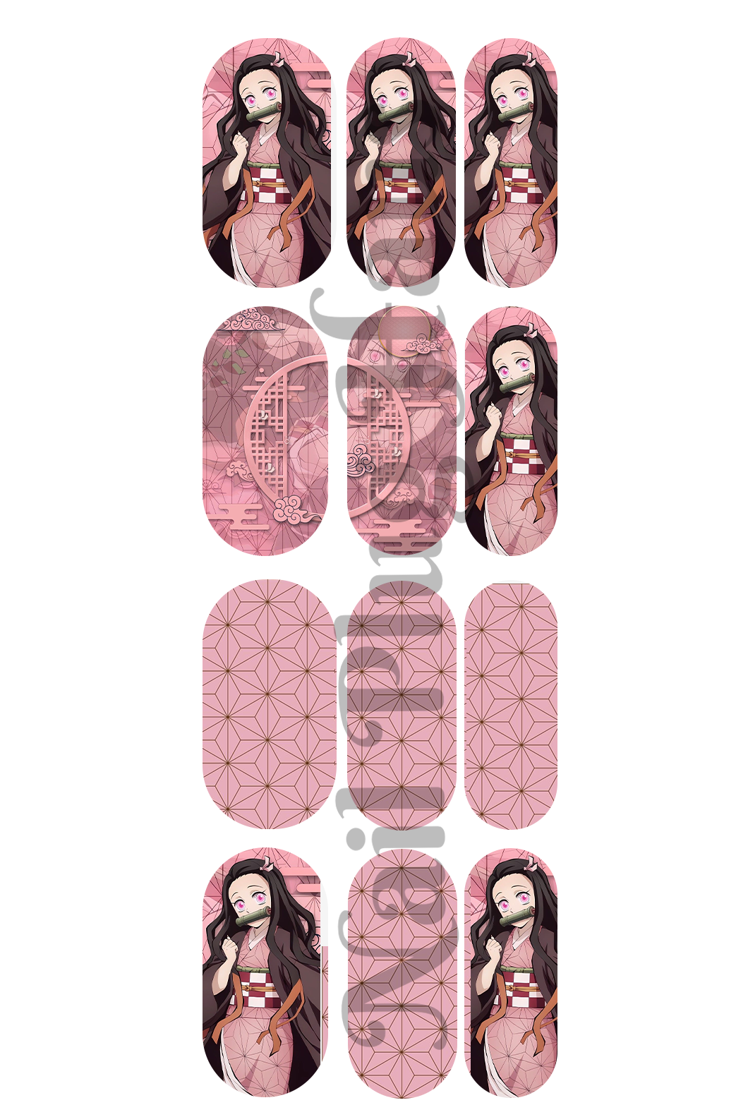 ANIME NEZUKO NAIL DECALS